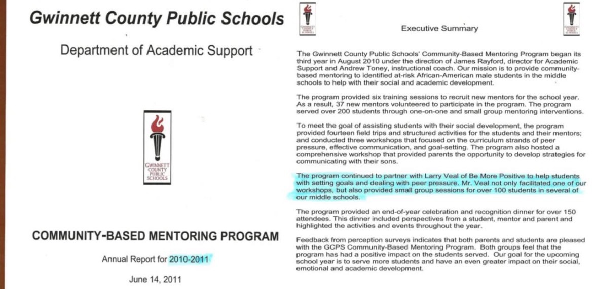 Gwinnett County Community-Based Mentoring Program — Annual Report, 2010–2011