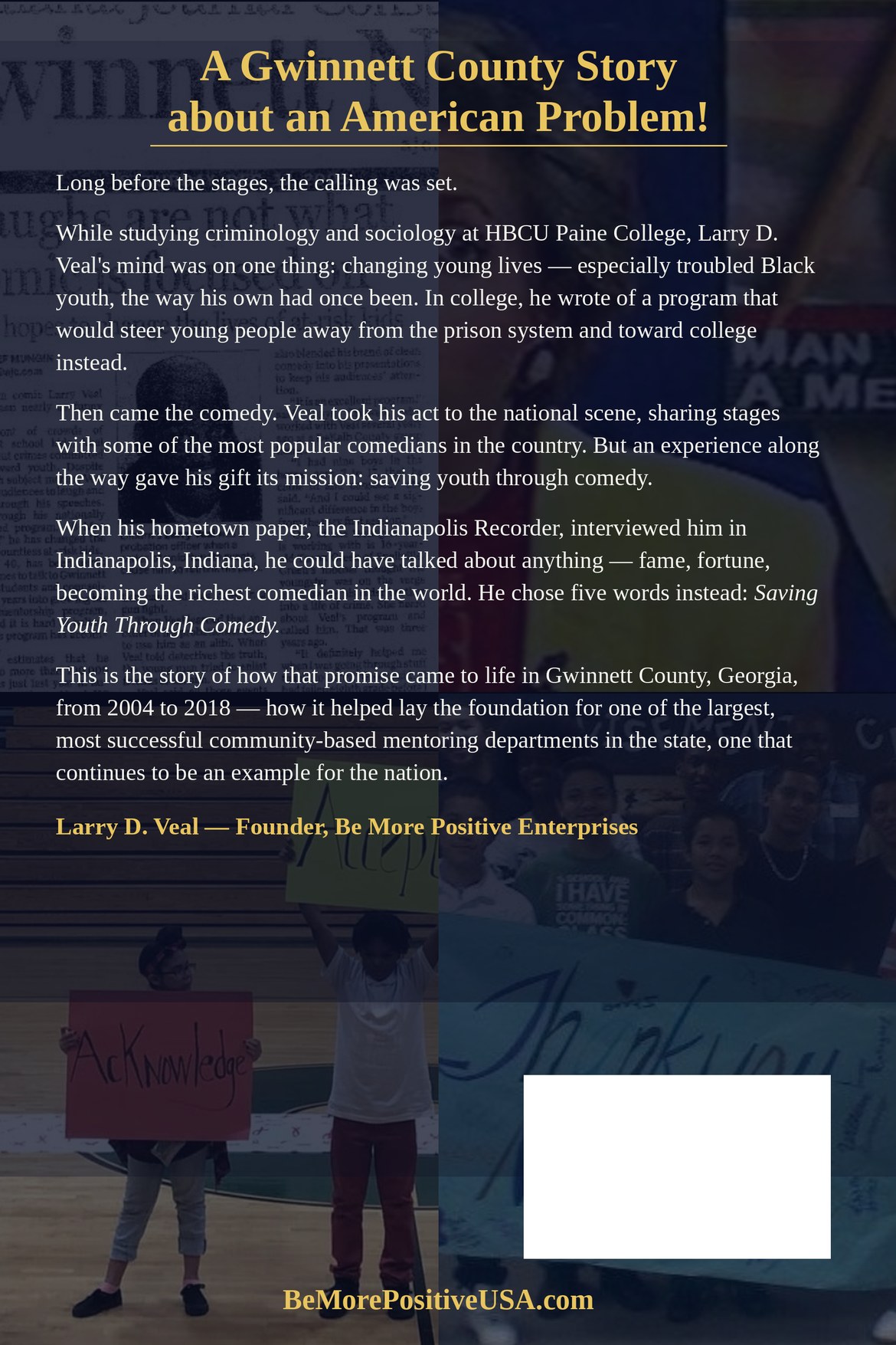 Back cover of Message to Mission by Larry D. Veal